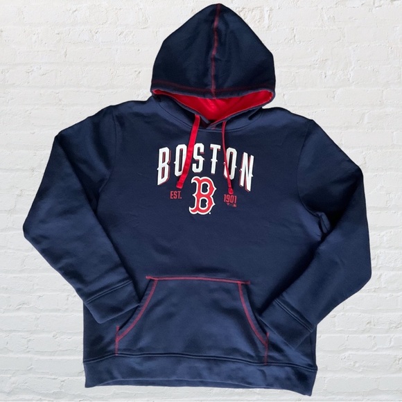 Boston Red Sox Fanatics Branded Ultimate Champion Logo Pullover Hoodie Navy/Red - Picture 4 of 8